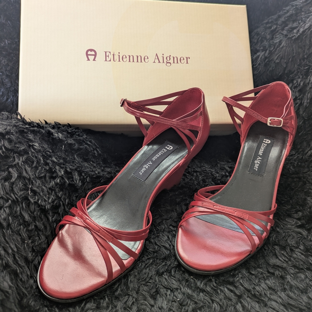 Etienne Aigner Women's Red Strappy Heels